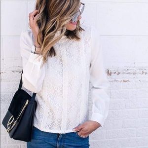 NWT Lace Chiffon Blouse - Goodnight Macaroon😍